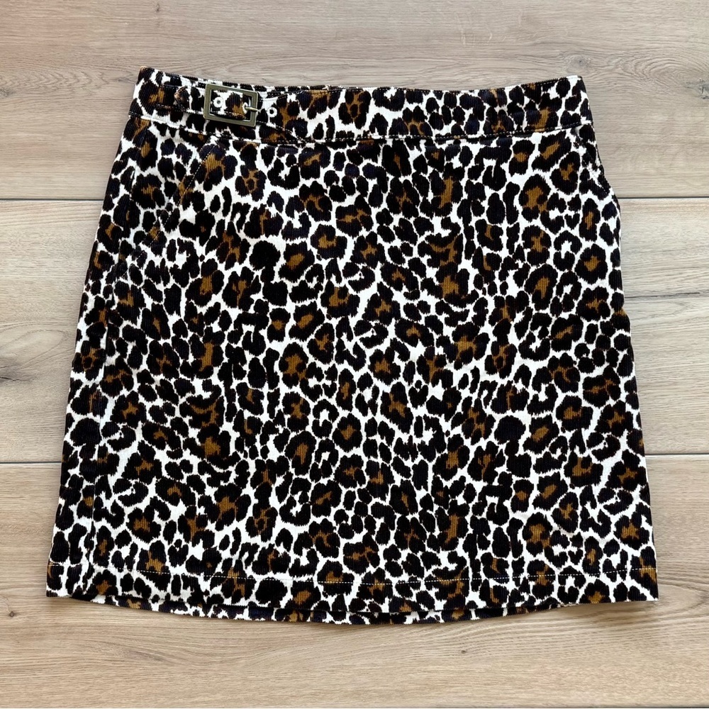 J. Crew Corduroy Cheetah Print Skirt Size 6